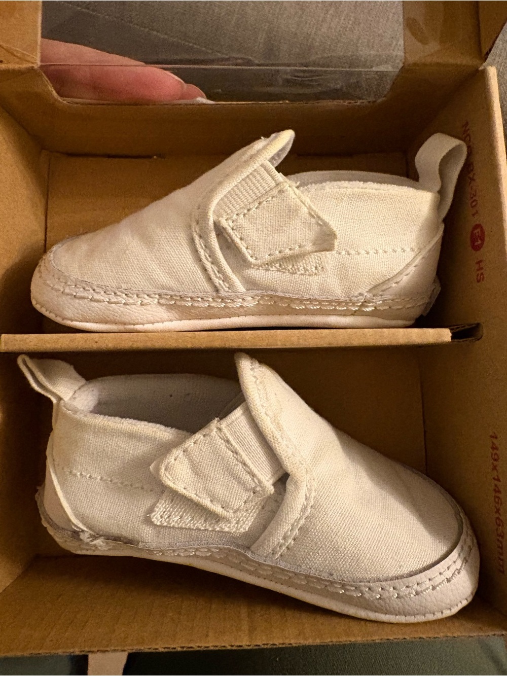 Vans Baby/Toddler Cream Canvas Slip-On with Hook & Loop Strap